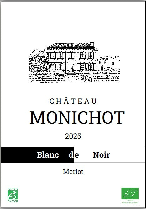 Château Monichot -Blanc de Noir 2025 - Organic - Merlot - 75cl