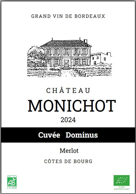 Château Monichot - Cuvée Dominus 2024 - Organic Côtes de Bourg - Merlot - 75cl